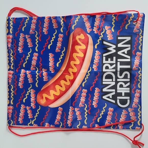 Andrew Christian Limited Drawstring Cinch/Backpack logo lightweight NEW No Tags - Picture 4 of 5